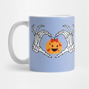 Halloween. Pumpkin and skeleton Mug